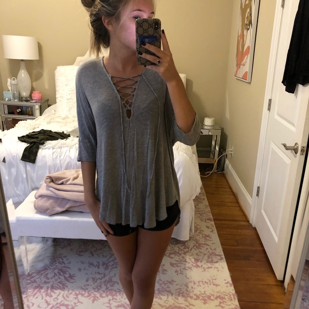 Gray casual top